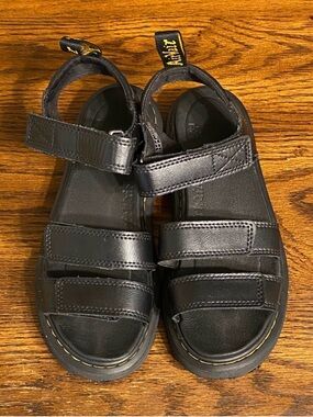 Dr. Martens Unisex Kids Sandals Black Size 4 US Youth 3 UK Women's 5 Hook Loop